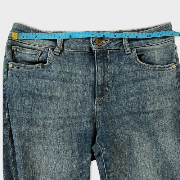 DL1961 SZ 28 Florence Instasculpt Distressed Chewed Hem Cropped Hendrix Jeans - Picture 10 of 11